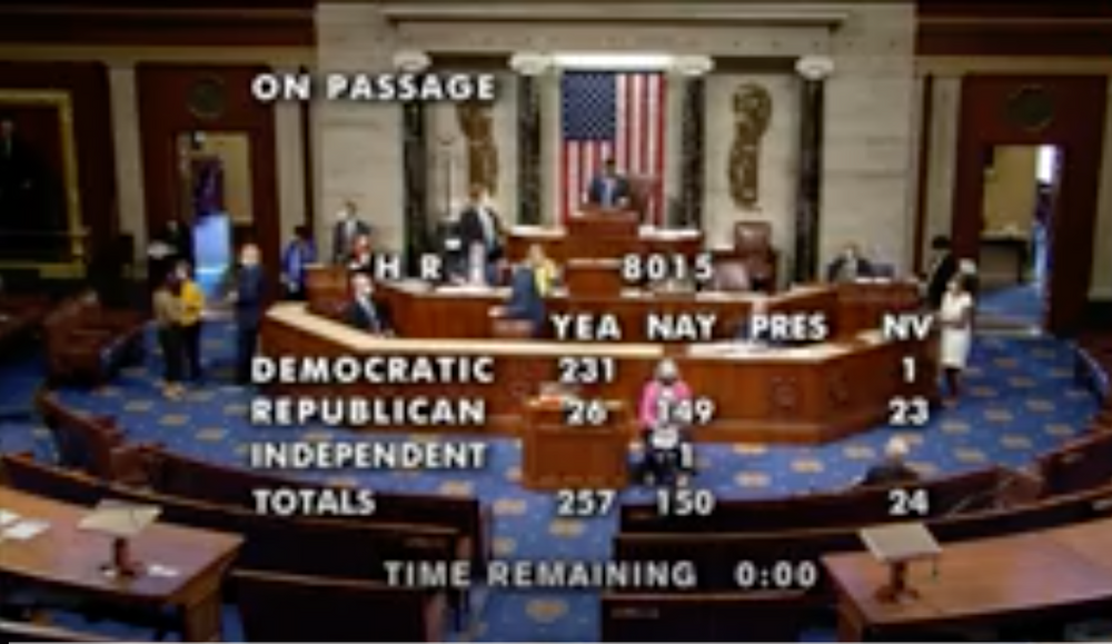 House Passes legislation to fund the post office and protect mail-in voting.