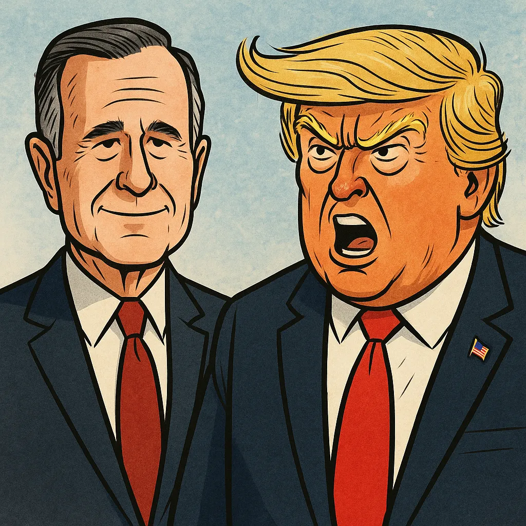 Bush & Trump; AI generated image